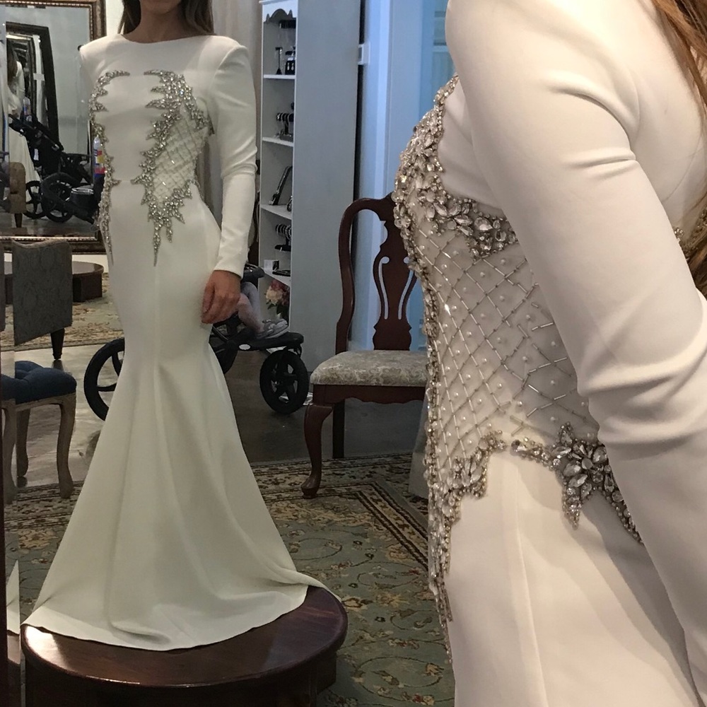 White Jonathan Kayne Pageant Gown